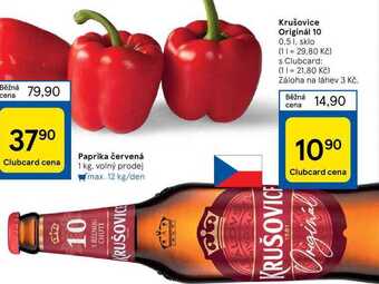 Tesco Krušovice originál 10 0,5 1 nabídka