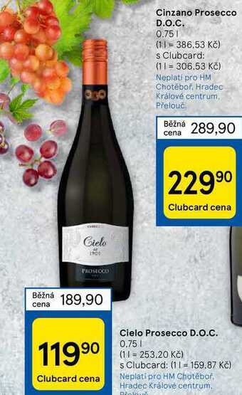 Tesco Cielo prosecco d.o.c. 0.75 1 nabídka