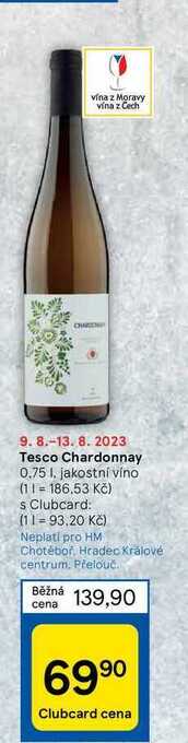 Tesco Tesco chardonnay 0.75 1 nabídka