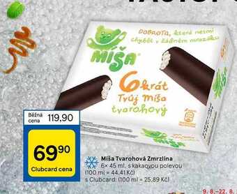 Tesco Míša tvarohová zmrzlina 6 x 45 ml nabídka