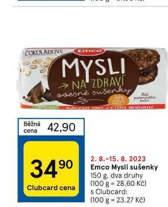 Tesco Emco mysli sušenky 150 g nabídka