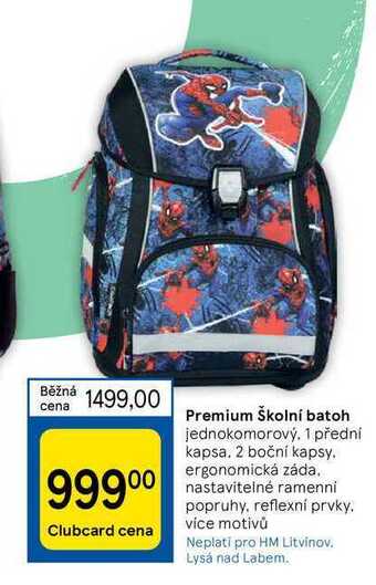 Tesco Premium školní batoh nabídka