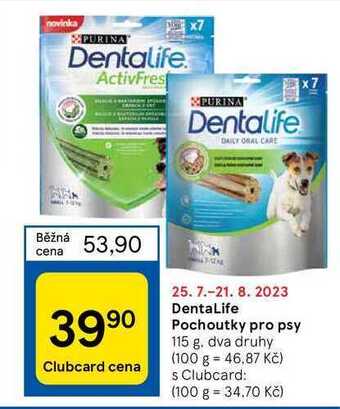 Tesco Dentalife pochoutky pro psy 115 g nabídka