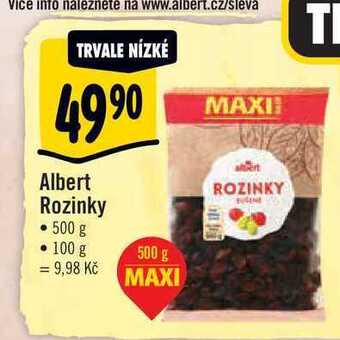 Albert Albert rozinky, 500 g nabídka