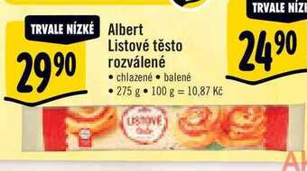 Albert Albert listové těsto rozválené, 275 g nabídka