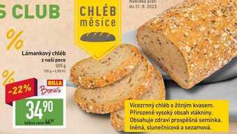 Billa Lámankový chléb z naší pece 500 g nabídka
