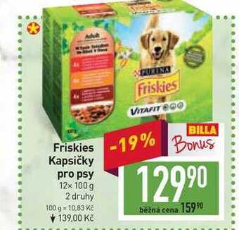Billa Friskies kapsičky pro psy 12x 100 g nabídka
