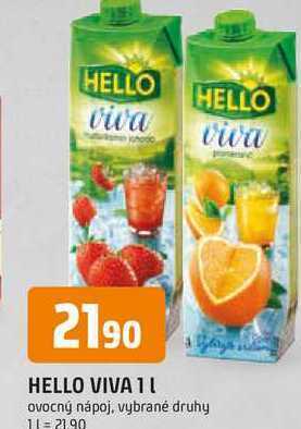 Trefa Hello viva 1l ovocný nápoj nabídka