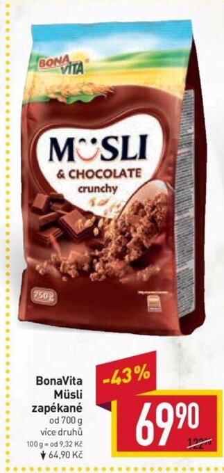 Billa BonaVita Müsli zapékané nabídka