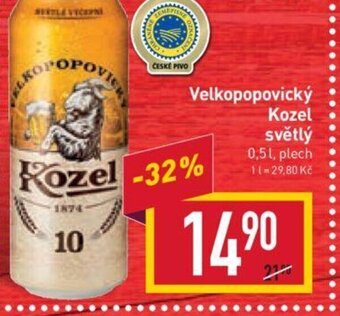 Billa Velkopopovický Kozel světlý nabídka