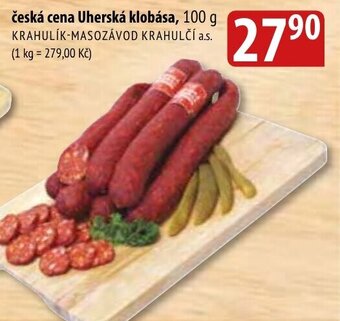 Bala česká cena Uherská klobása, 100 g nabídka