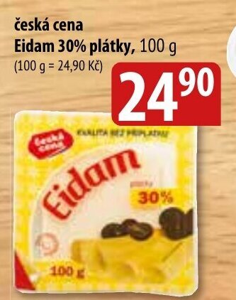 Bala česká cena Eidam 30% plátky, 100 g nabídka