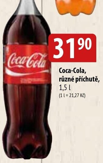 Bala Coca-Cola, různé příchutě, 1,5 L nabídka