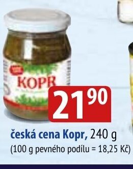 Bala česká cena Kopr, 240 g nabídka