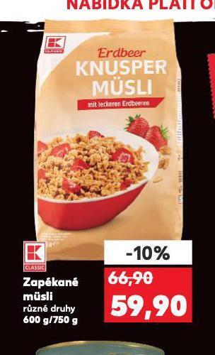 Kaufland Zapékané müsli nabídka