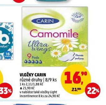 Penny Market Vložky carin nabídka