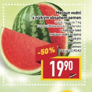 Billa Meloun vodní nabídka