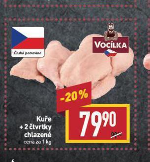 Billa Kuře + 2 čtvrtky nabídka