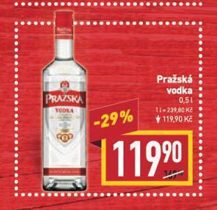Billa Pražská vodka nabídka