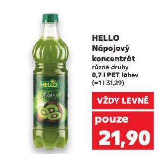 Kaufland Hello nápojový koncentrát nabídka