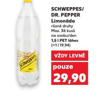 Kaufland Schweppes / dr. pepper limonáda nabídka