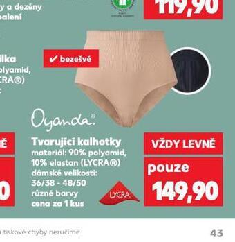 Kaufland Tvarující kalhotky nabídka