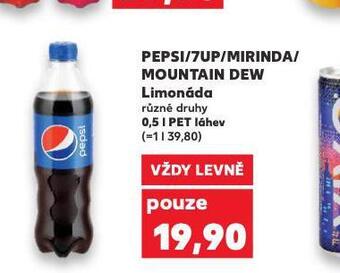 Kaufland Pepsi, 7up, mountain dew nabídka