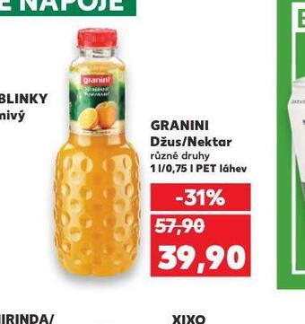 Kaufland Granini džus / nektar nabídka