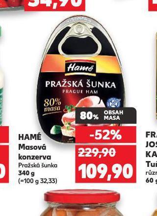 Kaufland Hamé masová konzerva nabídka