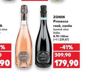 Kaufland Zonin prosecco rosé, cuveé nabídka