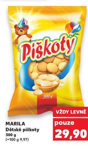 Kaufland Marila dětské piškoty nabídka