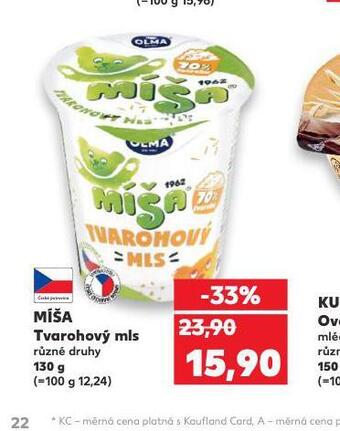 Kaufland Míša tvarohový mls nabídka