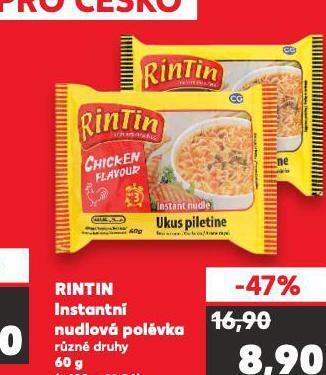 Kaufland Rintin instantní nudlová polévka nabídka