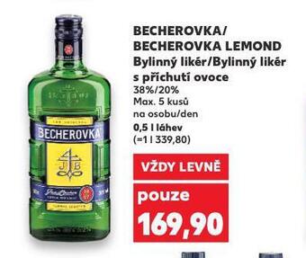 Kaufland Becherovka, becherovka lemond nabídka
