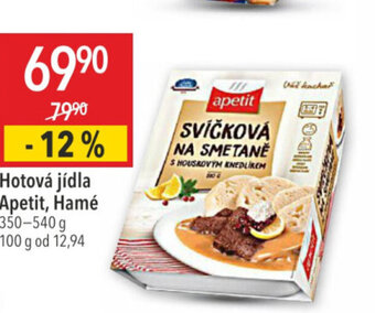Globus Hotová jídla Apetit, Hamé nabídka