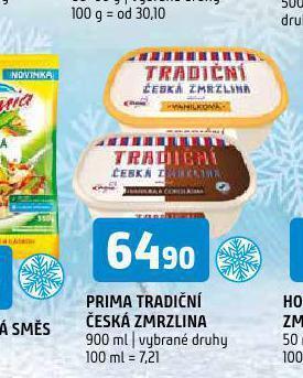 Terno Prima tradiční česká zmrzlina nabídka