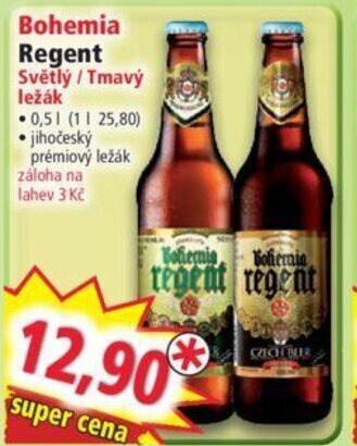 Norma Bohemia Regent Světlý / Tmavý ležák nabídka
