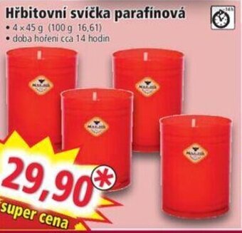 Norma Hřbitovní svíčka parafínová nabídka