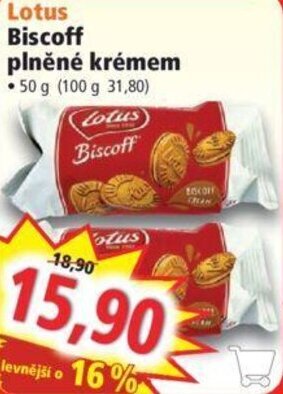 Norma Lotus Biscoff plněné krémem nabídka