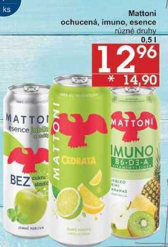 Jip Mattoni ochucená, imuno, esence různé druhy, 0,5 l nabídka