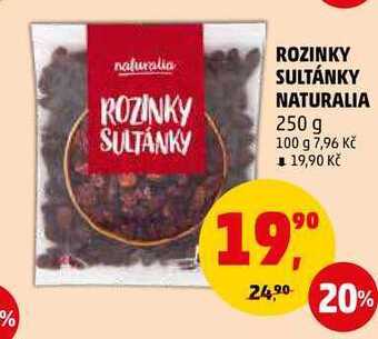 Penny Market Rozinky sultánky naturalia, 250 g nabídka