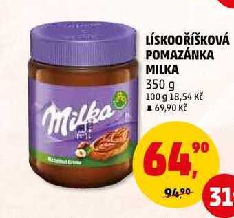 Penny Market Lískooříšková pomazánka milka, 350 g nabídka