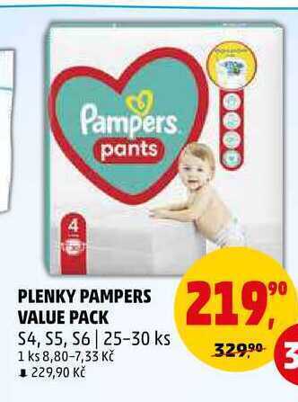 Penny Market Plenky pampers value pack s4, s5, s6, 25-30 ks nabídka