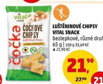 Penny Market Luštěninové chipsy vital snack, 65 g nabídka