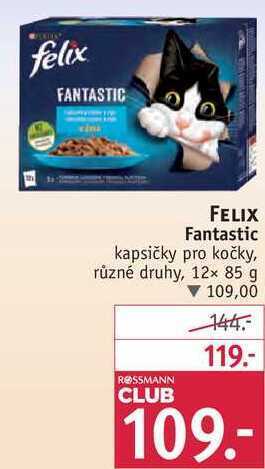 Rossmann Felix fantastic kapsičky pro kočky, 12x 85 g nabídka