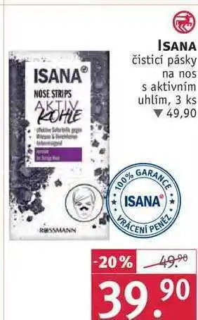 Isana čisticí pásky 100% na nos, 3 ks