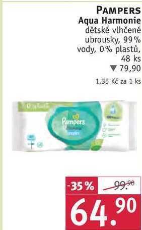 Rossmann Pampers aqua harmonie dětské vlhčené ubrousky, 48 ks nabídka