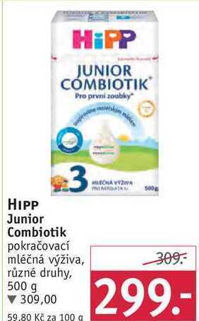 Rossmann Hipp junior combiotik pokračovací mléčná výživa, 500 g nabídka