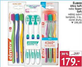 Rossmann Elmex ultra soft nebo super soft měkký zubní kartáček, 3 ks nabídka