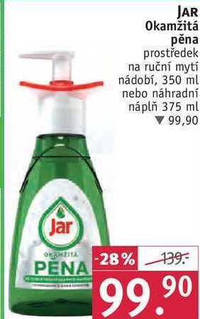 Rossmann Jar okamžitá pěna prostředek na ruční mytí nádobí, 350 ml nebo náhradní náplň 375 ml nabídka